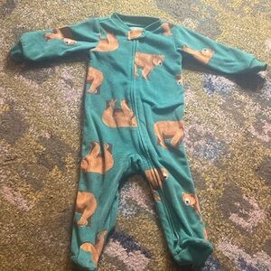 Carter’s Warm and Fuzzy Onesie- Baby 9M- Green/Brown